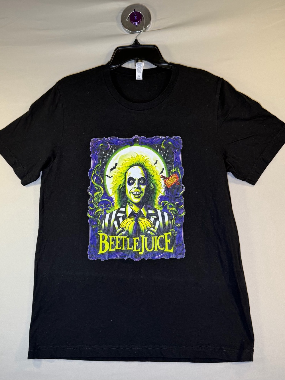 Bella Canvas Black Beetlejuice Neon Graphic Tee
